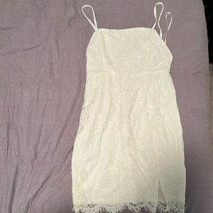 A hello molly white lace mini dress size medium!